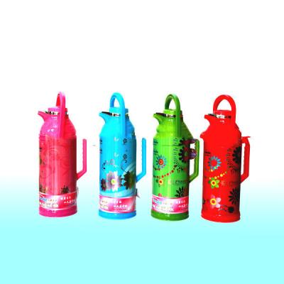 China Green Color Sustainable Plastic Thermos With Glass Liner In Flower Design 3200ml 916 for sale