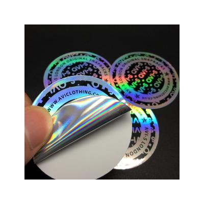 China Custom Cut Silver Holographic Waterproof New Product Label Logo Sticker Dark Paper Waterproof for sale