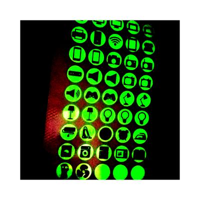 China New Design Waterproof Holographic Adhesive Fluorescent Alphabet Tear Resistant Glow In The Dark Stickers for sale