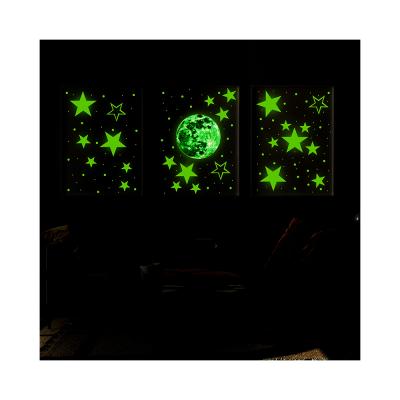 China Wholesale Custom Waterproof Vinyl High Quality Moon Star Car Window Factory Custom Glow In The Dark Stickers for sale