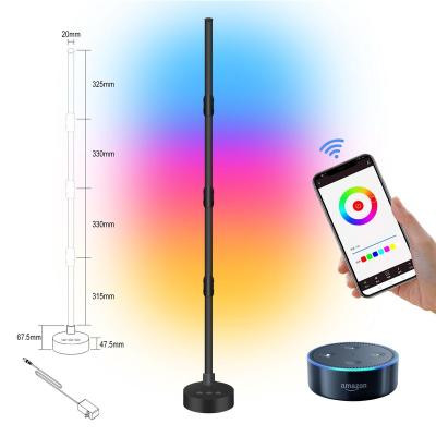 China Modern 12W Multi Color Led Corner Floor Lamp With Remote Led Floor Mood Corner Lamp For Bedroom Living Room Decoration Led Floor Light for sale