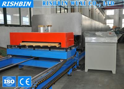 China Metal Surface Glass Wool & PU Sandwich Panel Machine with Non - stop Cutting for sale