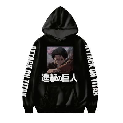 China Factory Price 6xl Jacket Fashionable Unique QUICK DRY Anime Hoodie Standard Attack On Titan Black Design Men Custom Anime Hoodie for sale