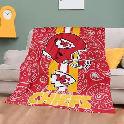 China PORTABLE American Football Team Bandana Print Home Textile Fuzzy Blankets Nondisposable Oversized Plush Blanket Nfle for sale