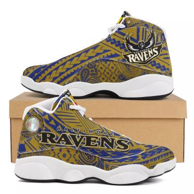 China CUSHIONING Polynesian Tribal Design Nfle Team Bandana Style Adults Height Anti-Smell Basketball Shoes Height Increasing PU Sneakers for sale