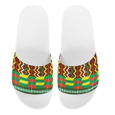 China Fashion Trend African Kente Cloth Style Women Slippers Slippers EVA Open Toe Non-Slip Soft Shower Spa Bath Pool Gym Bedroom Sandals for Indoor for sale