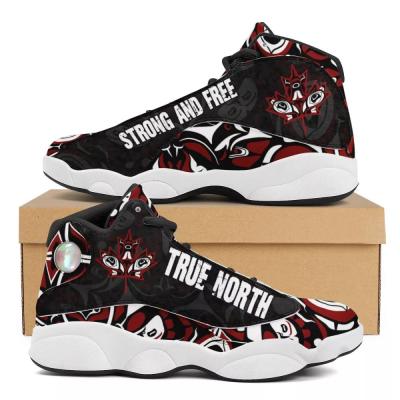 China Fashion Trend Customized Black Haida Maple Leaf Style Tattoo Logo Day Men's Lace Up Running Sport Shoes Canada Trainers Shoes for sale