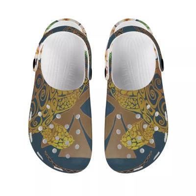 China Map Light Blue Kanaka Style Polynesian Plumeria Turtle Hawaii Slippers Non-slip Elegant Sandals For Unisex for sale