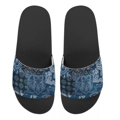 China Fashion Trend Patchwork Pattern Design Durable Beach Shoes 1 Moq Retro Style Women Men Custom Slippers Non-Slip Outdoor Sandals for sale