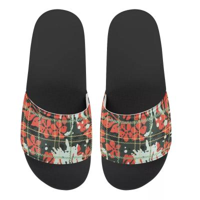 China Fashion Trend Patchwork Pattern Design Durable Beach Shoes Customized To Customize Retro Style Custom Women Slippers Good Quality Non Slip for sale