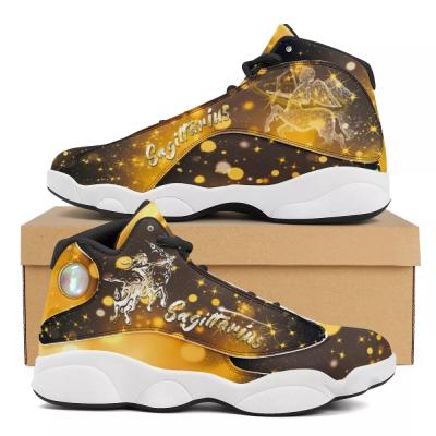 China OEM Breathable Logo Plus Size Basketball Shoes Custom Made Casual Gold Sagittarius Basketball Shoes 12 Zodiac Signs Fashion Trend Fashion for sale