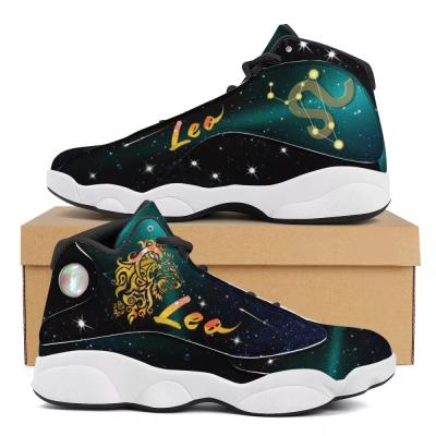 China Fashion Trend Wholesale Price 12 Zodiac Signs Leo Shoes Breathable Customized Colors Available Black Green Basketball Sneakers for sale