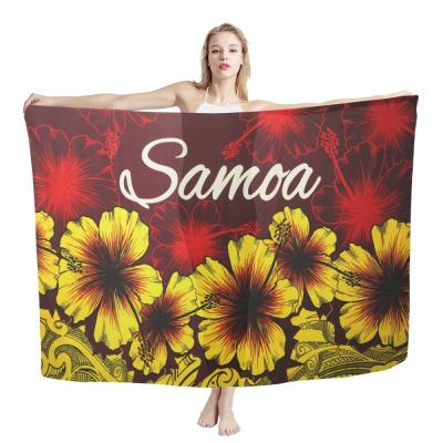 China Polynesian Kingdom Feeling Soft Samoa Polyester Sarongs Lady Outdoor Beach Sunscreen Shawl Scarf Copy Print Sarongs Scarf Print Realm On Demand for sale