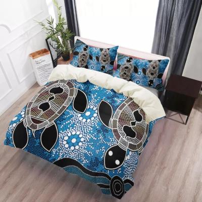 China Viable No Minimum Native Australia Art Turtle Bedding Fabric Custom Native Painting Set Make Viable Comforter Set Bedding for sale