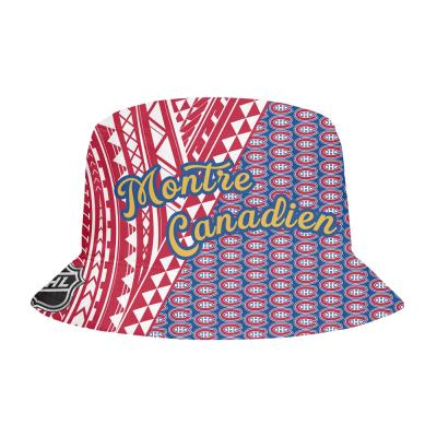 China Outdoor Activities MOQ 1 Fishermen Bucket Hat Customize Polynesian Tribal Pattern With Hockey Team Logo Design High Qualiy Outdoor Sun Hat Hats for sale