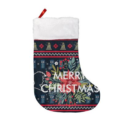 China Wholesale Merry Christmas Selling Decoratiom Christmas Day Plush Warm Christmas Stocking Own Design Velvet Christmas Stocking 2021 for sale