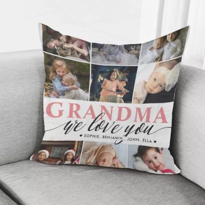 China Anti-Static Cushion Covers Extended Family Pattern Print Group Photo Custom Cushion Cover Wholesale Cushion Covers With Zipper for sale