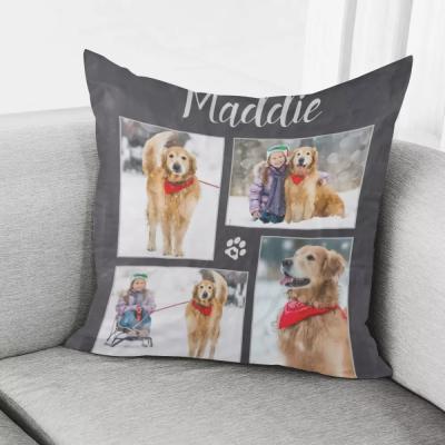 China Anti-Static Modern Cushion Covers Wholesale Pet Photo Puzzle Print Cushion Custom Cover Fleece Cushion Cover for sale