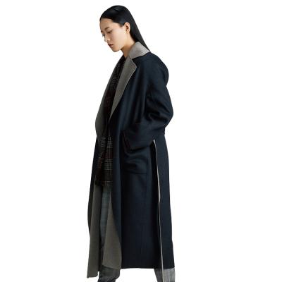 China Custom Made Anti-Wrinkle Overcoat Woolen Trench Coat Super Woolen Long Overcoat For Women for sale