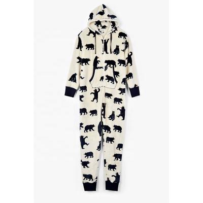 China QUICK DRY black and white stripes block spacing plus velvet round neck long sleeve autumn and winter pajamas for sale