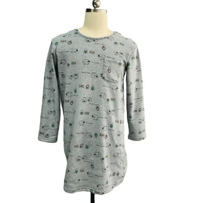 China QUICK DRY Gray Long Sleeve Round Neck Spring Pajamas for sale