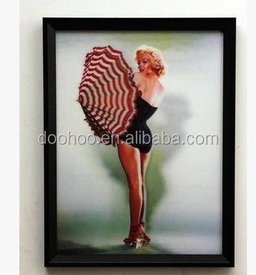 China Eco-Friendly Marilyn Monroe 3d Photo Modern Music Star Lenticular Image for sale