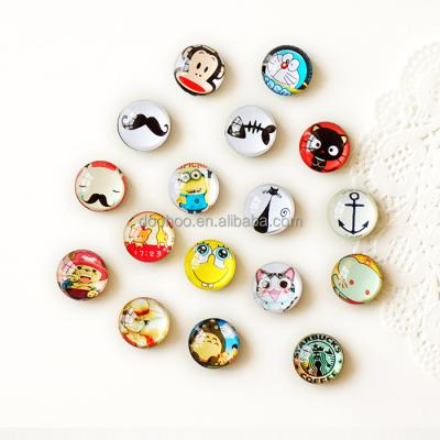 China Eco - Friendly Button Glass Fridge Magnets / Empty Fridge Magnet / Round Fridge Magnet for sale