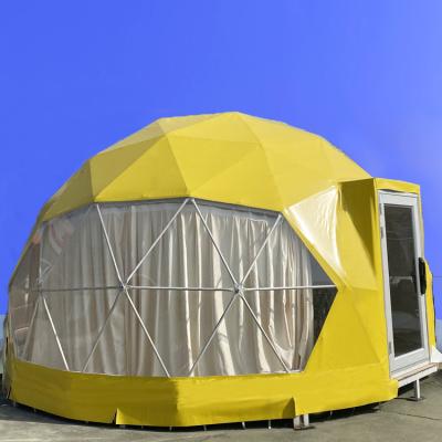 China 2022 ShenBao 6m Diameter Luxury Modern Quick Outdoor Dome Room Hotel Glamping Dom With Geodesic PVC Roof Cover For Camping for sale