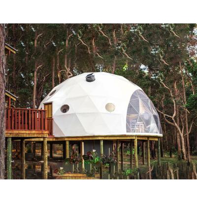 China Luxury Modern Fast Outdoor Cafe Camp House Transparent PVC Coating Geodesic Camping Dome Glamping Tents for Hotel Used for sale