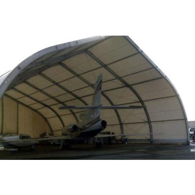 China UV-Resistant Aluminum Outdoor Airplane Storage Hangar Aircraft Curve Tent For Airport for sale