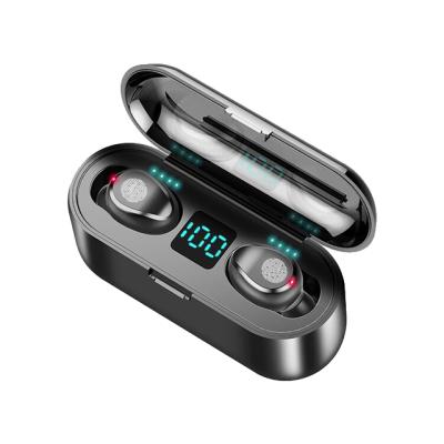 China With Power Bank Case F9 Tws BT5.0 TWS Headphones Headset LCD Digital Earbuds Noise Reduction Charging Waterproof Wireless Earphone for sale