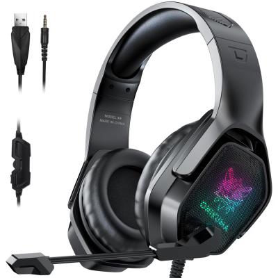 China Headband Onikuma X4 USB 3.5mm Gaming Headset 7.1 Edging - Sound Wired Gaming Earphone With Microphone for sale