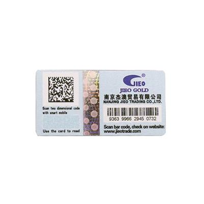 China Double-Layer Anti-Counterfeit Tear Off Self Adhesive Sticker Laser Serial Number QR Code Security Label for sale