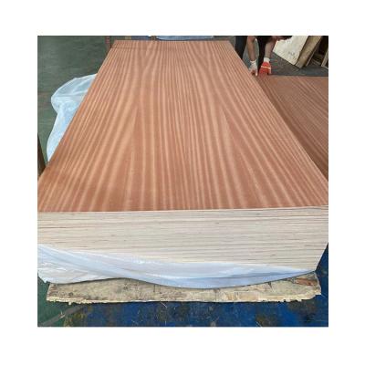 China Factory Price Modern Rectangle Fireproof Wooden Melamine Veneer Fancy Sapele Plywood for sale