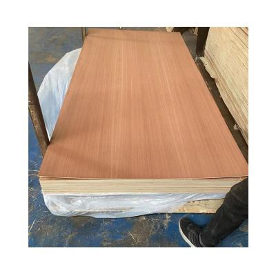 China Modern chinese direct furniture 3mm 15mm face melamine veneer sapele plywood tablero colored sapelly for sale