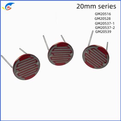 China 20 mm fotoresistores GM 20516 500VDC 5-10KΩ Resistência escura 1MΩ Em lâmpadas de brinquedos à venda