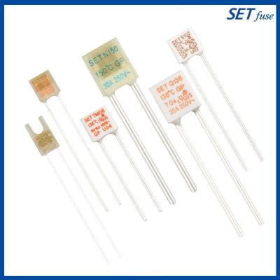 China SET-serie Thermische lont 25A 250V 130°C SET Radiële legering Type lont Vierkante doos lont Te koop