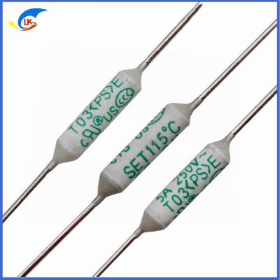 China SET Thermal Fuse C-serie 5A 250V 115°C Axial Alloy Type Ceramic Round Tube Te koop