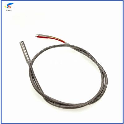 China Customized Automotive Grade PT100 Temperature Sensor 500C Three-Wire Thermocouple With Lead Wire Waterproof Oil-Proof for sale