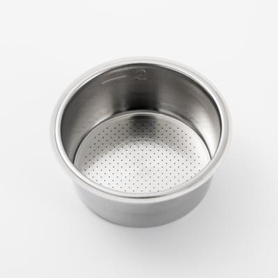 China 51mm Stainless Steel Sustainable Coffee Powder Bowl Reusable Filter Basket For Two for sale