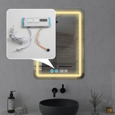 China 12V 1A 12W Two Keys Bathroom Vanity Makeup Smart Mirror Defogger Touch Sensor Digital Clock Switch With Internal Power Supply TSP-003D for sale