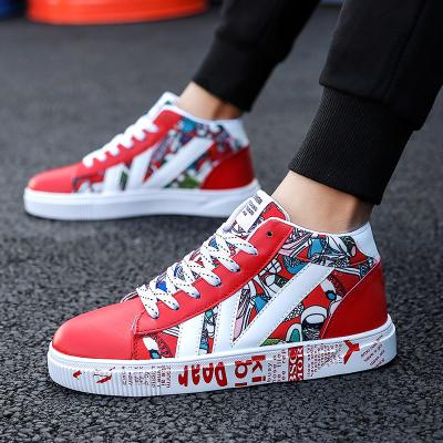 China Fashion Trend Styles New Skateboard High Top Comfortable Korean Men's Sports Shoes for sale