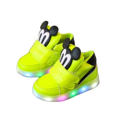 China 2021 Trend Fashion Spring Cartoon Children's Lace Casual Light Fashion Luminous Boots for sale