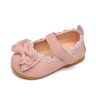 China Around 2021 Korean Cute Bowknot Princess Baby Shoes With Soft Soles for sale