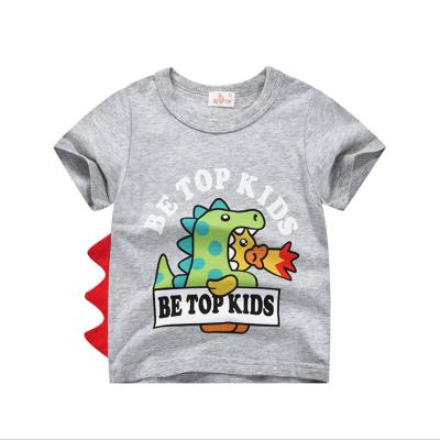 China New Style Dinosaur Boy Print Tee Fashion Baby T-shirt Cotton Cartoon Short Sleeve QUICK DRY Kids Cute Summer T-shirt for sale