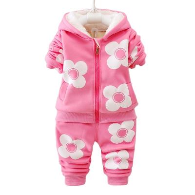 China Baby Autumn Breathable Clothes Plus Velvet Children's Two-Piece Suit for sale