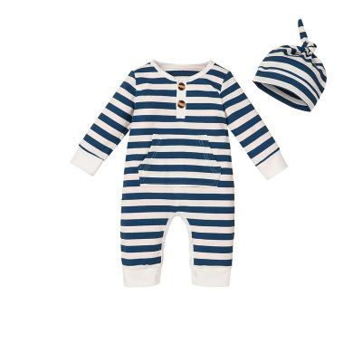 China 100% Cotton Baby Clothes Stripe Romper Long Sleeve Jumpsuit for sale