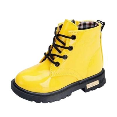 China Fashion trend kids new shoes boots for kids class boots for girl PU winter leather waterproof kids snow shoes girls boots for sale