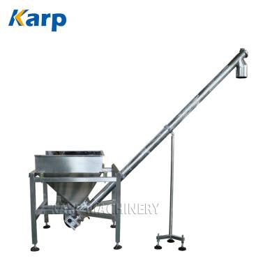 China Heat Resistant Screw Auger Conveyor For Elevating Powder Granule Spiral Conveyor With Hopper for sale