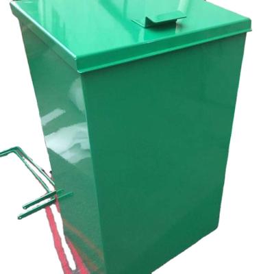 China Garbage Station Mounted Or Pet Dog Rack Garbage Can Aluminum Square Metal Trash Can Canister for sale